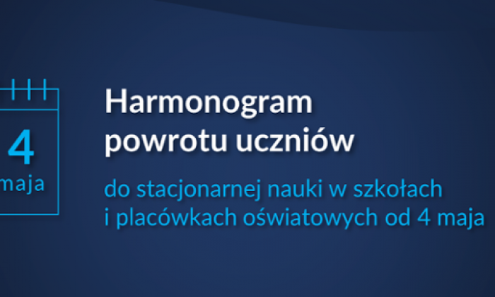 Harmonogram pracy uczniów od 4 maja